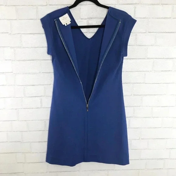 Kate Spade Blue Cap Sleeve Mini Dress, Size 2 - Picture 3 of 5